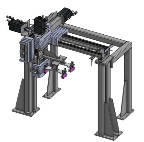 Gantry for Pick & place Modular Maschinenbau-System mit Linearführung und Antriebselementen.